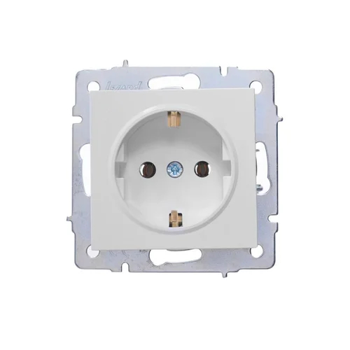 Розетка 1-м СП Vesna с заземл. ПБТ механизм бел. LEZARD 742-0288-122B