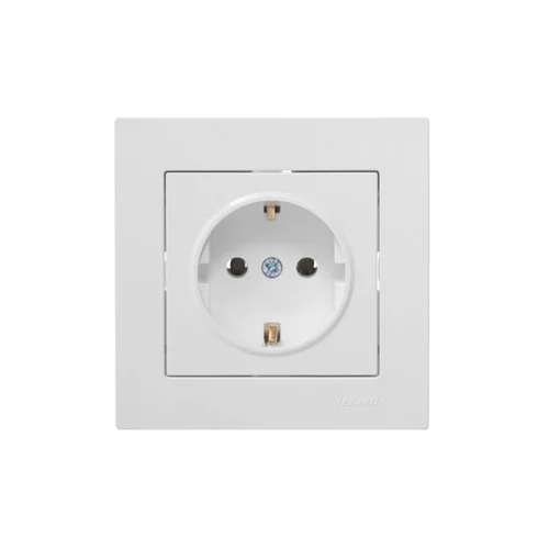 Розетка 1-м СП Vesna с заземл. ПБТ механизм бел. LEZARD 742-0288-122B