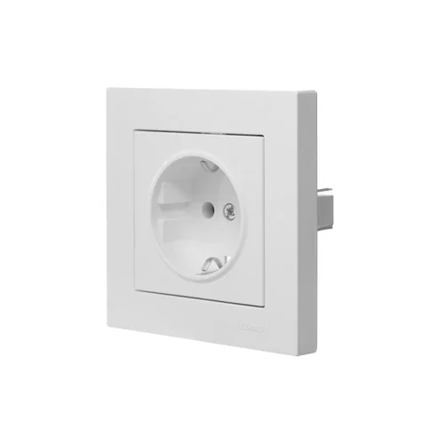 Розетка 1-м СП Vesna с заземл. ПБТ механизм бел. LEZARD 742-0288-122B