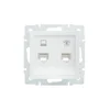 Розетка компьютерная + телефонная 1-м СП Vesna механизм бел. LEZARD 742-0288-143