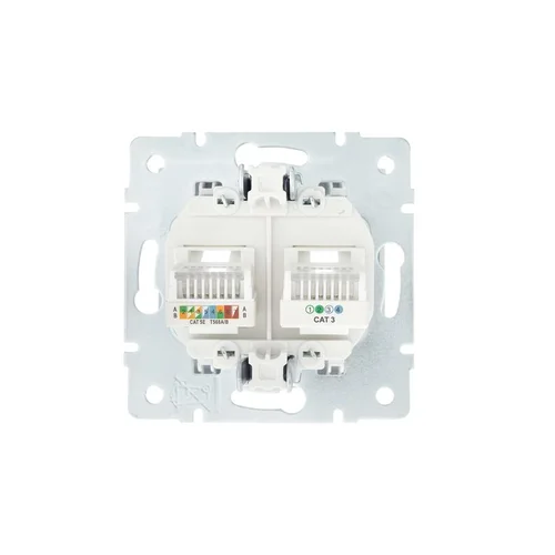 Розетка компьютерная + телефонная 1-м СП Vesna механизм бел. LEZARD 742-0288-143