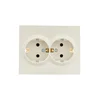 Розетка 2-м СП VESNA с заземл. ПБТ кремов. LEZARD 742-0300-127B
