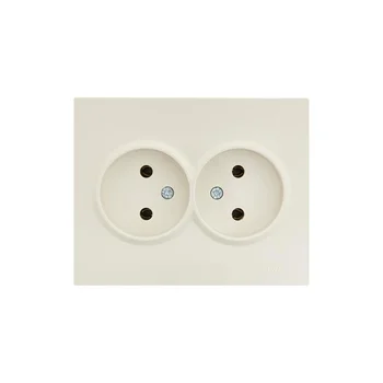 Розетка 2-м СП VESNA без заземл. ПБТ кремов. LEZARD 742-0300-128B