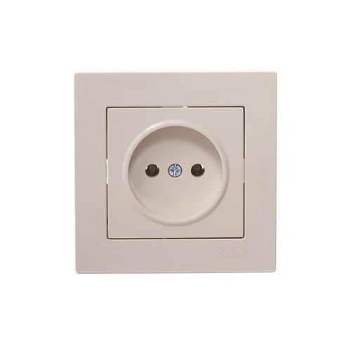 Розетка 1-м СП Vesna без заземл. ПБТ механизм крем. LEZARD 742-0388-121B