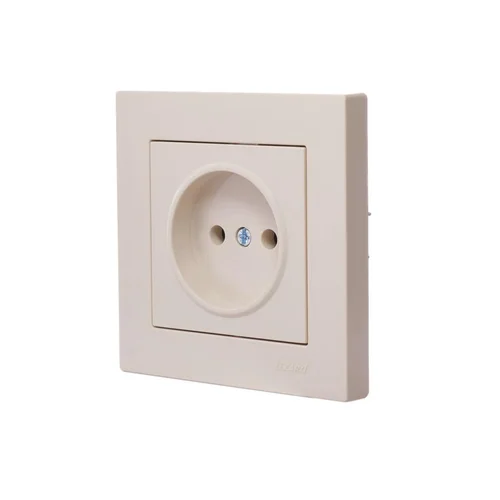 Розетка 1-м СП Vesna без заземл. ПБТ механизм крем. LEZARD 742-0388-121B