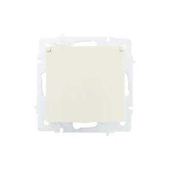 Розетка 1-м СП Vesna с заземл. с крышкой ПБТ механизм кремов. LEZARD 742-0388-123B