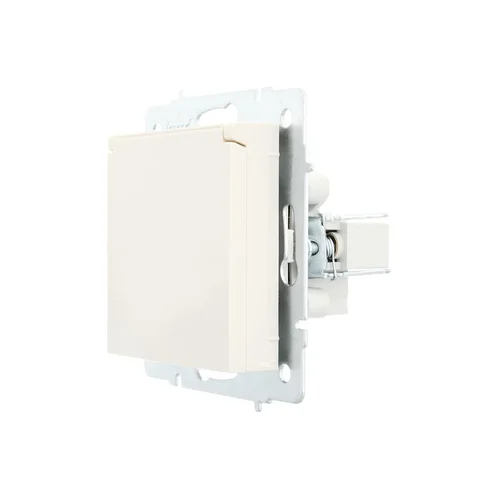 Розетка 1-м СП Vesna с заземл. с крышкой ПБТ механизм кремов. LEZARD 742-0388-123B