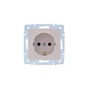 Розетка 1-м СП Vesna с заземл. защ. шторки ПБТ механизм крем. LEZARD 742-0388-124B