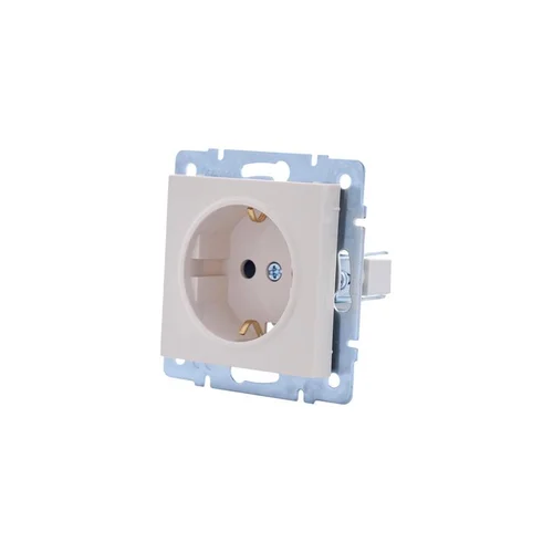 Розетка 1-м СП Vesna с заземл. защ. шторки ПБТ механизм крем. LEZARD 742-0388-124B