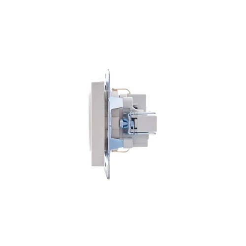 Розетка 1-м СП Vesna с заземл. защ. шторки ПБТ механизм крем. LEZARD 742-0388-124B