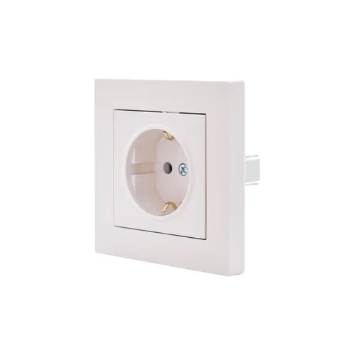 Розетка 1-м СП Vesna с заземл. защ. шторки ПБТ механизм крем. LEZARD 742-0388-124B