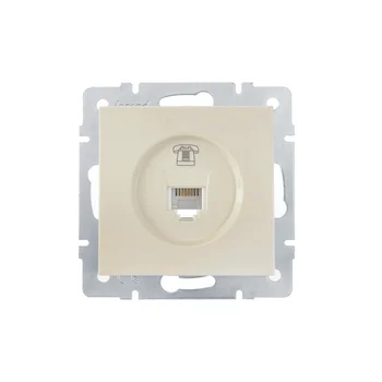 Розетка телефонная СП Vesna евро стандарт механизм крем. LEZARD 742-0388-137