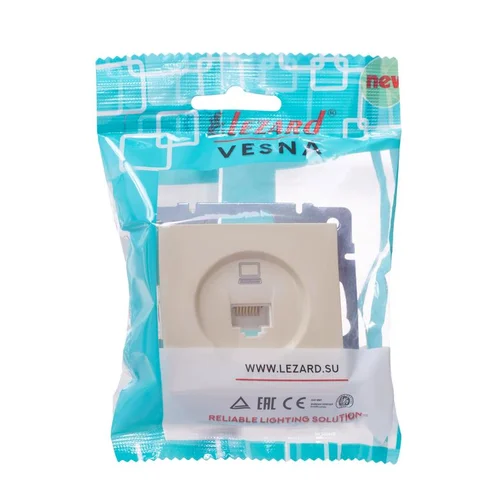 Розетка компьютерная 1-м СП Vesna механизм крем. LEZARD 742-0388-139