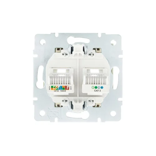 Розетка компьютерная + телефонная 1-м СП Vesna механизм крем. LEZARD 742-0388-143