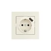 Розетка 1-м СП Vesna с заземл. с заряд. устройством USB механизм крем. LEZARD 742-0388-181