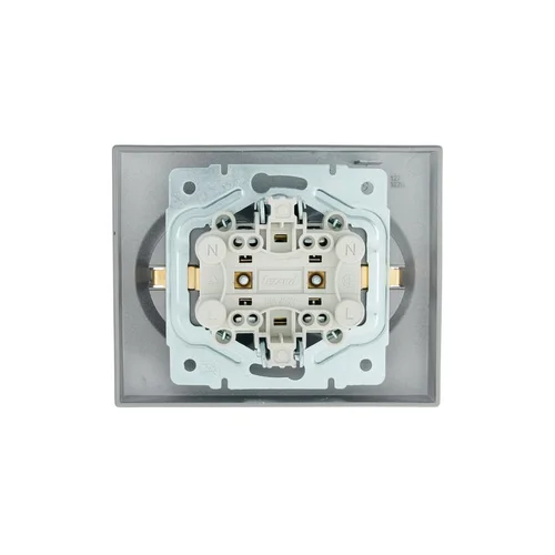 Розетка 2-м СП VESNA с заземл. ПБТ платина LEZARD 742-3500-127B