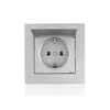Розетка 1-м СП Vesna с заземл. с крышкой ПБТ механизм платина LEZARD 742-3588-123B
