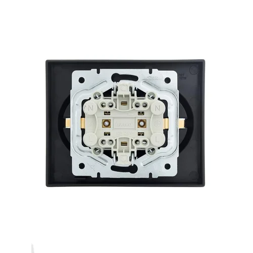 Розетка 2-м СП VESNA с заземл. ПБТ черн. бархат LEZARD 742-4200-127B