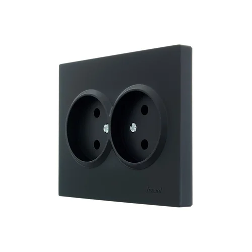 Розетка 2-м СП VESNA без заземл. ПБТ черн. бархат LEZARD 742-4200-128B