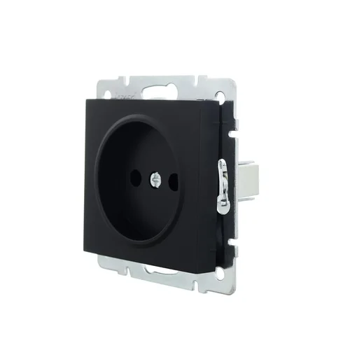 Розетка 1-м СП Vesna без заземл. ПБТ механизм черн. бархат LEZARD 742-4288-121B