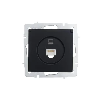 Розетка компьютерная 1-м СП Vesna механизм черн. бархат LEZARD 742-4288-139