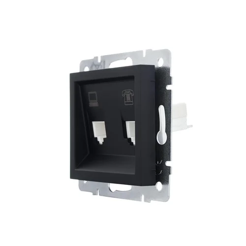 Розетка компьютерная + телефонная 1-м СП Vesna механизм черн. бархат LEZARD 742-4288-143