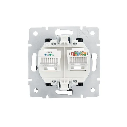 Розетка компьютерная + телефонная 1-м СП Vesna механизм черн. бархат LEZARD 742-4288-143