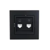 Розетка компьютерная + телефонная 1-м СП Vesna механизм черн. бархат LEZARD 742-4288-143
