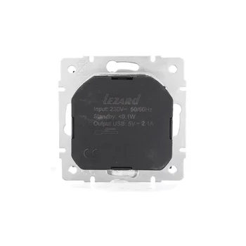 Розетка 1-м СП Vesna с заземл. с заряд. устройством USB механизм черн. бархат LEZARD 742-4288-181