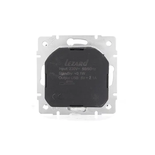 Розетка 1-м СП Vesna с заземл. с заряд. устройством USB механизм черн. бархат LEZARD 742-4288-181