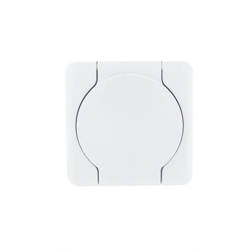 Розетка 1-м ОП Viola с заземл. с крышкой бел. LEZARD 751-0200-123