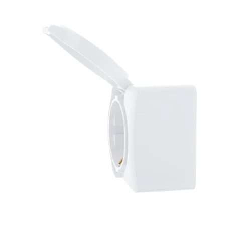 Розетка 1-м ОП Viola с заземл. с крышкой бел. LEZARD 751-0200-123