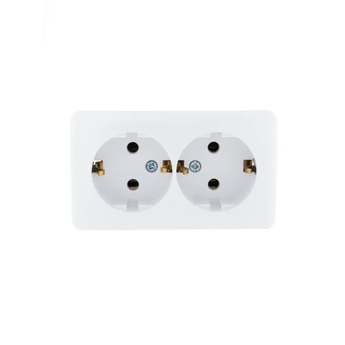 Розетка 2-м ОП Viola с заземл. бел. LEZARD 751-0200-127