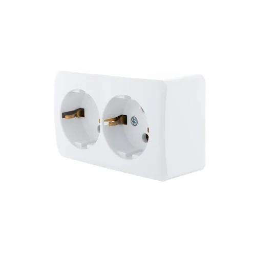 Розетка 2-м ОП Viola с заземл. бел. LEZARD 751-0200-127