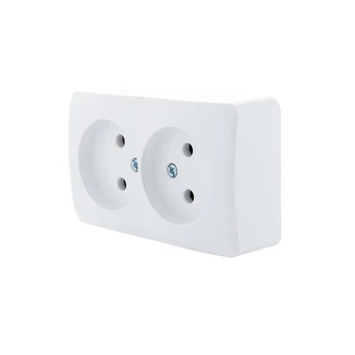 Розетка 2-м ОП Viola 16А IP20 без заземл. бел. LEZARD 751-0200-128