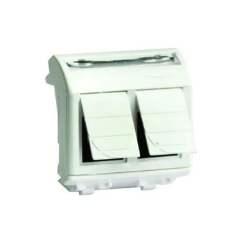 Розетка компьютерная 2-м СП 2мод. Brava RJ45 кат.5E бел. DKC 76656B