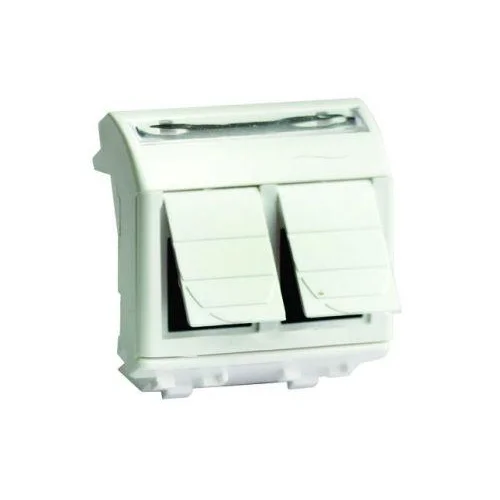 Розетка компьютерная 2-м СП 2мод. Brava RJ45 кат.5E бел. DKC 76656B