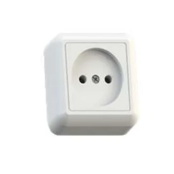 Розетка 1-м ОП Оптима РА10-375 10А IP20 без заземл. с монтаж. пластиной бел. Кунцево 8006