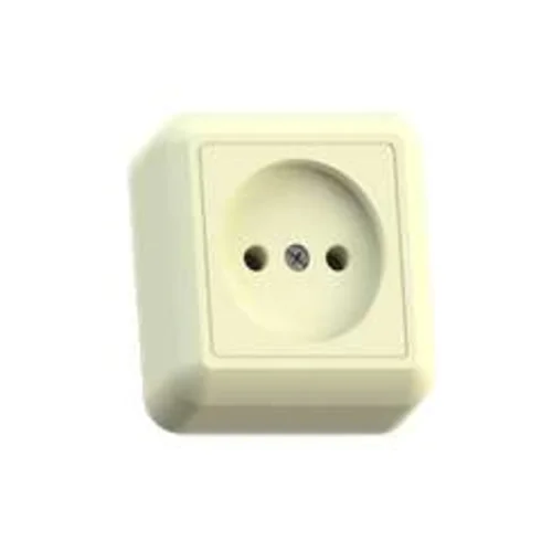 Розетка 1-м ОП Оптима РА10-375 10А IP20 без заземл. с монтаж. пластиной сл. кость Кунцево 8035