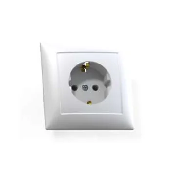 Розетка 1-м СП Селена РС16-370 16А IP20 с заземл. бел. Кунцево 8111