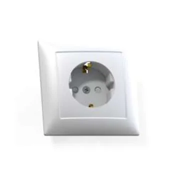 Розетка 1-м СП Селена РС16-400 16А IP20 с заземл. защ. шторки бел. Кунцево 8121