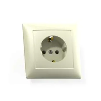 Розетка 1-м СП Селена РС16-370 16А IP20 с заземл. сл. кость Кунцево 8146