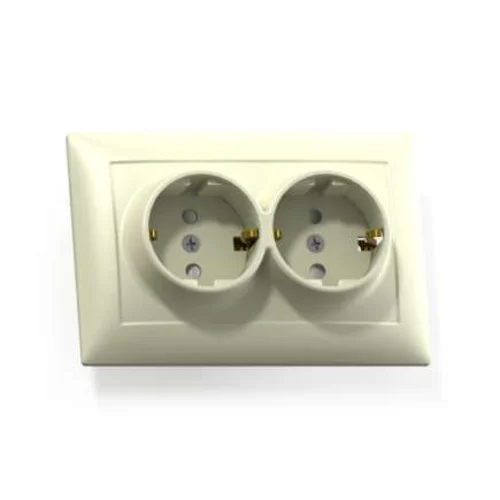 Розетка 2-м СП Селена РС16-372 16А IP20 с заземл. сл. кость Кунцево 8148