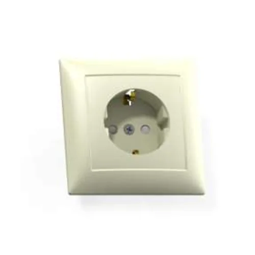 Розетка 1-м СП Селена РС16-400 16А IP20 с заземл. защ. шторки сл. кость Кунцево 8151