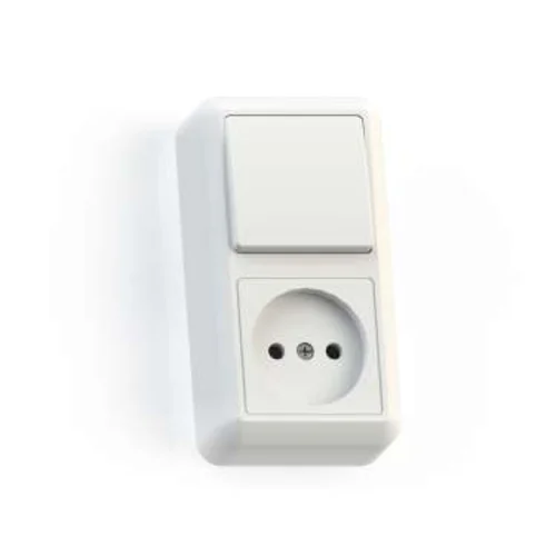 Блок комбинированный ОП БКВР-427 Оптима (1-кл. выкл. + розетка) бел. Кунцево 8060