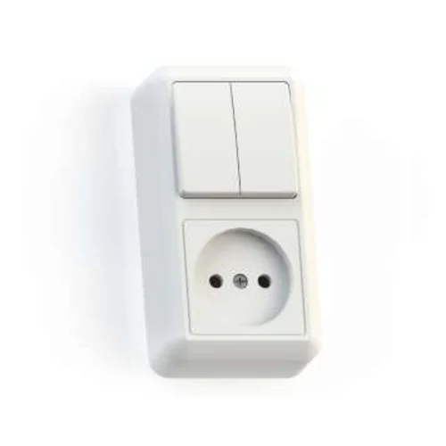 Блок комбинированный ОП БКВР-404 Оптима (2-кл. выкл. + розетка) бел. Кунцево 8062