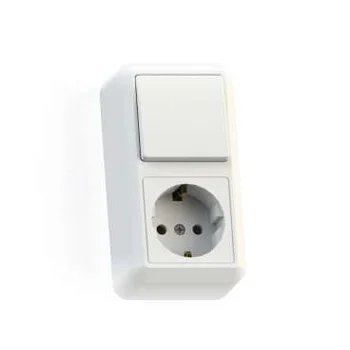 Блок комбинированный ОП БКВР-405 Оптима (1-кл. выкл. + розетка с заземл.) бел. Кунцево 8064