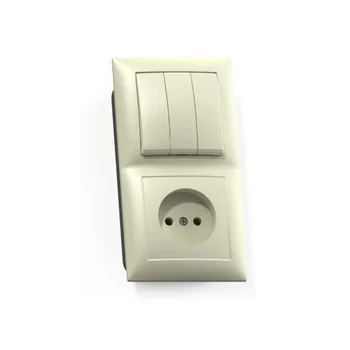 Блок СП БКВР-410 Селена (3-кл. выкл. + розетка) сл. кость Кунцево 8172