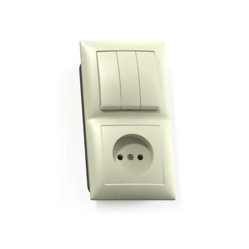 Блок СП БКВР-410 Селена (3-кл. выкл. + розетка) сл. кость Кунцево 8172