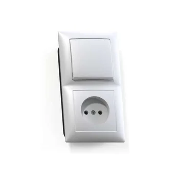 Блок СП БКВР-408 Селена (1-кл. выкл. + розетка) бел. Кунцево 8200